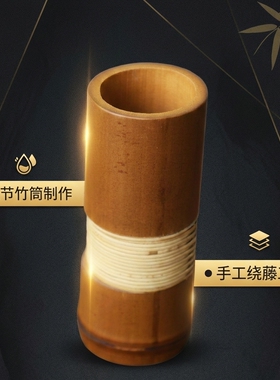 竹筒花器花入 日式 盛水竹筒 鲜花 花篮 插花器具 挂式 竹编厂家
