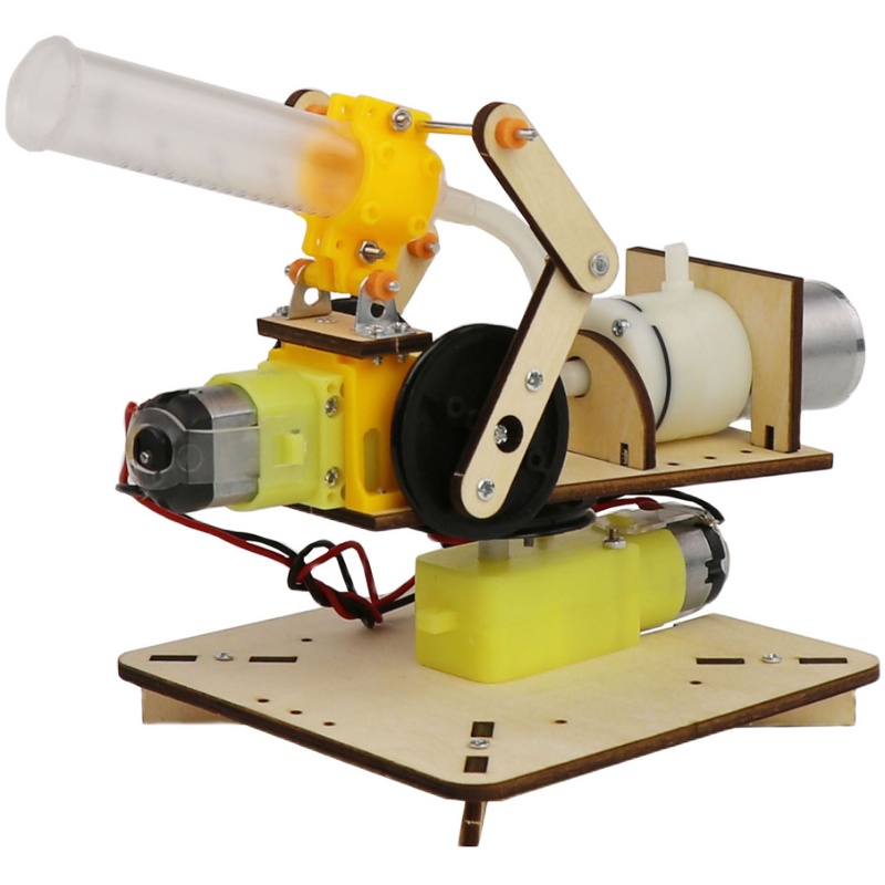 科技小制作加农炮多轴旋转平台DIY益智儿童学生拼装电动机械创新-图3