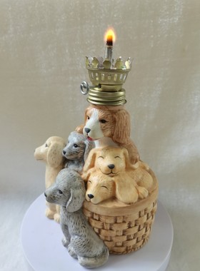 民宿摆件手绘煤油灯陶瓷珍藏老货