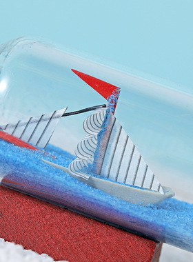 内置玻璃漂流瓶海沙工艺情侣帆船