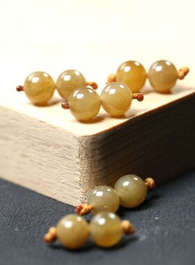新天然新疆和田玉糖果色圆珠配珠