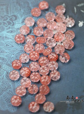天然西瓜晶10*5MM粉南瓜珠