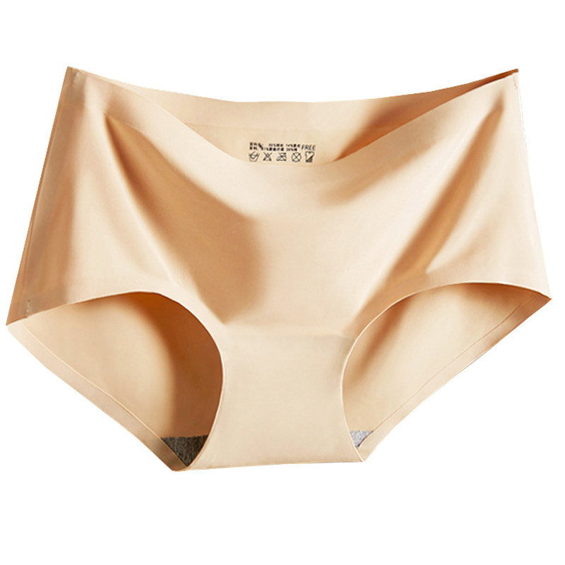 无痕内裤女 大码中腰性感透气纯色棉档三角裤冰丝一片式女士内裤,淘宝优惠券,粉丝福利购,淘宝优惠卷
