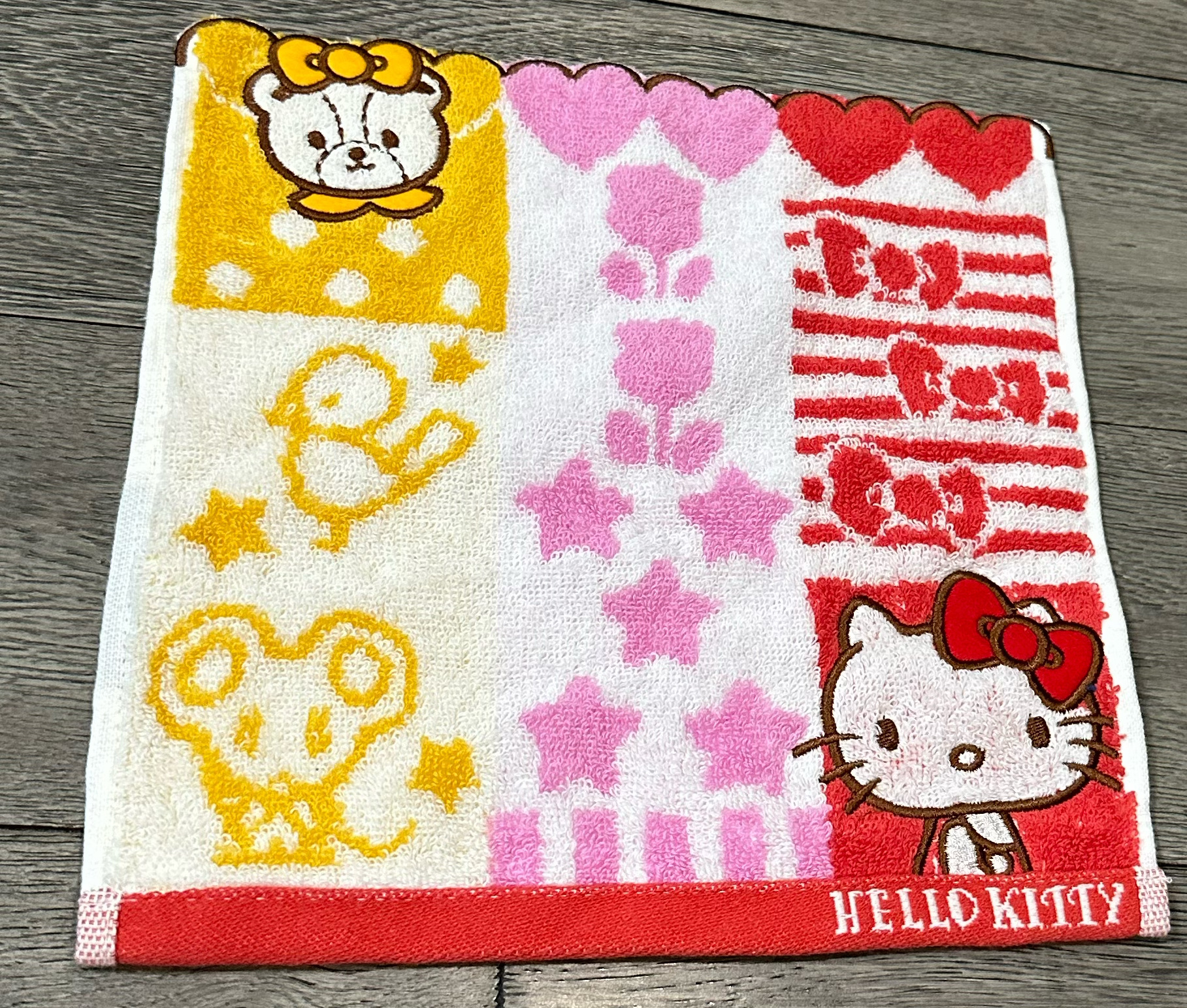 纯棉方巾卡通刺绣手帕擦手巾 KT面包卡比马里奥吉吉多啦25*25CM - 图1