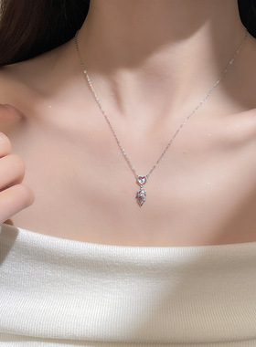 爱心鱼尾项链纯银网红直播首饰