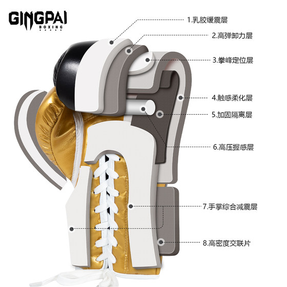Jingpai-Professional Boxing Gloves-Microfiber Leather + Latex Liner