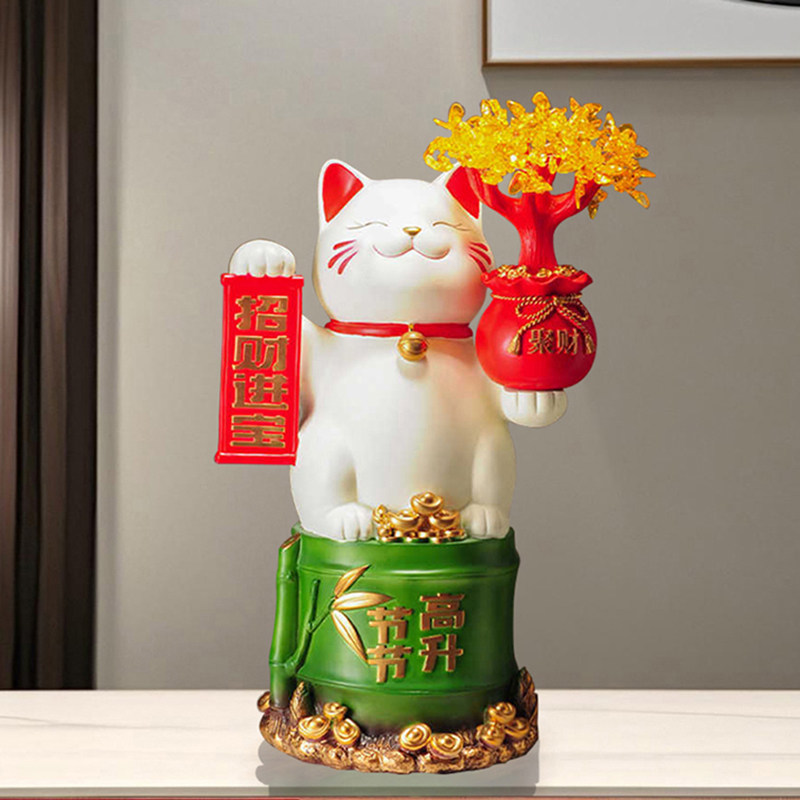 招财猫摆件入户客厅玄关电视柜桌面平安喜乐装饰乔迁新居入宅礼物,淘宝优惠券,粉丝福利购,淘宝优惠卷
