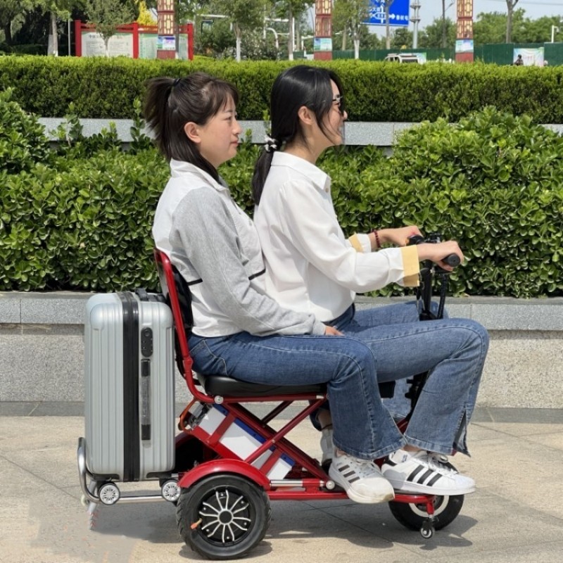 电动三轮车小型家用便携式可折叠电动车老人残疾人老年代步车双人