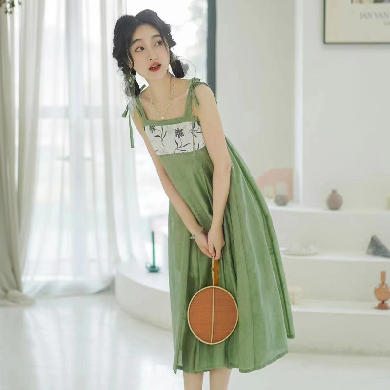 改良款汉元素宋制吊带连衣裙春夏款新中式汉服女装国风日常套装,淘宝优惠券,粉丝福利购,淘宝优惠卷
