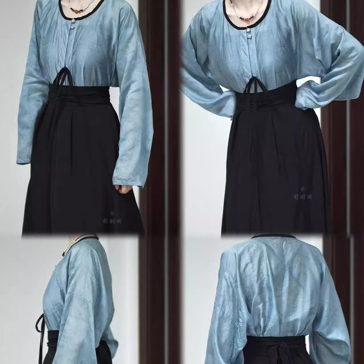 司羽阁原创【摇风】夏日明制汉服日常天丝圆领衫人棉抽绳灯笼裤,淘宝优惠券,粉丝福利购,淘宝优惠卷