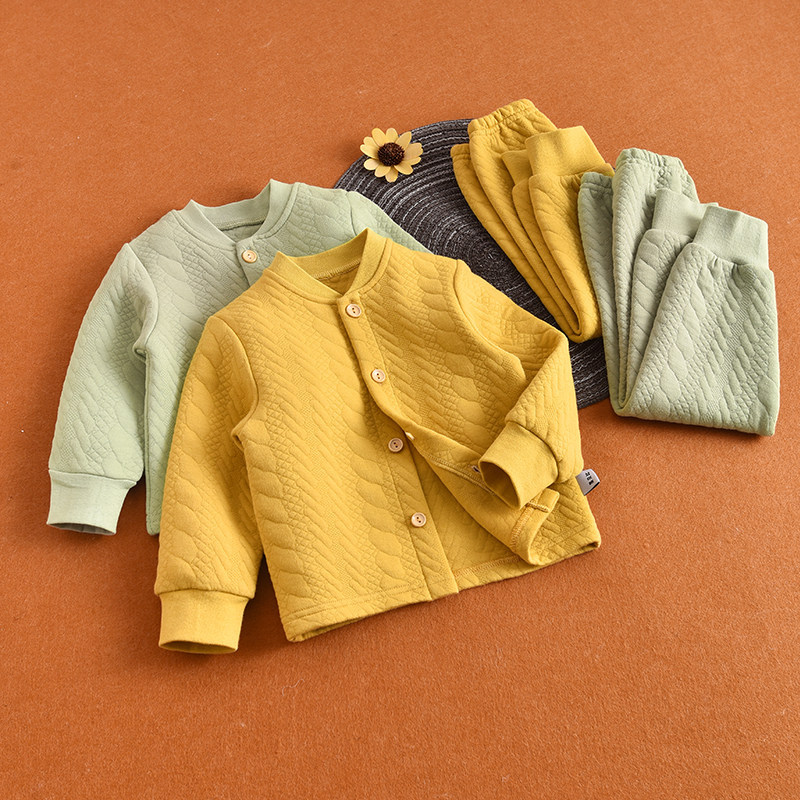 宝宝三层夹棉套装男女童婴儿保暖衣服开衫裤子可开档打底内衣秋冬,淘宝优惠券,粉丝福利购,淘宝优惠卷