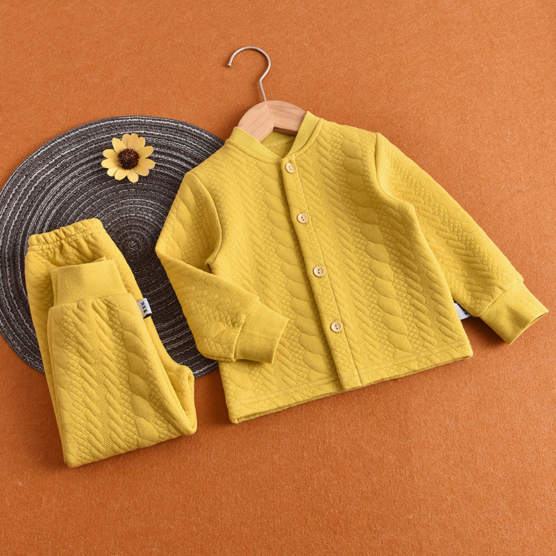 宝宝三层夹棉套装男女童婴儿保暖衣服开衫裤子可开档打底内衣秋冬,淘宝优惠券,粉丝福利购,淘宝优惠卷