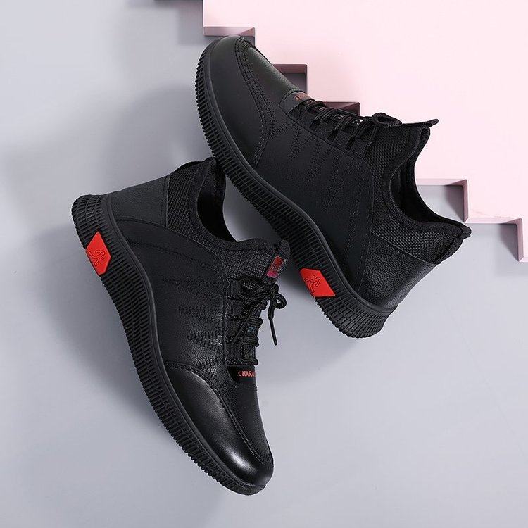 春秋百搭皮面妈妈鞋子平底防滑黑色软底旅游鞋运动休闲鞋女健步鞋,淘宝优惠券,粉丝福利购,淘宝优惠卷