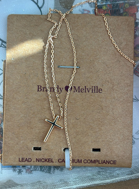 bm项链女生新款十字架小号精致锁骨链国内代购正品brandymelville