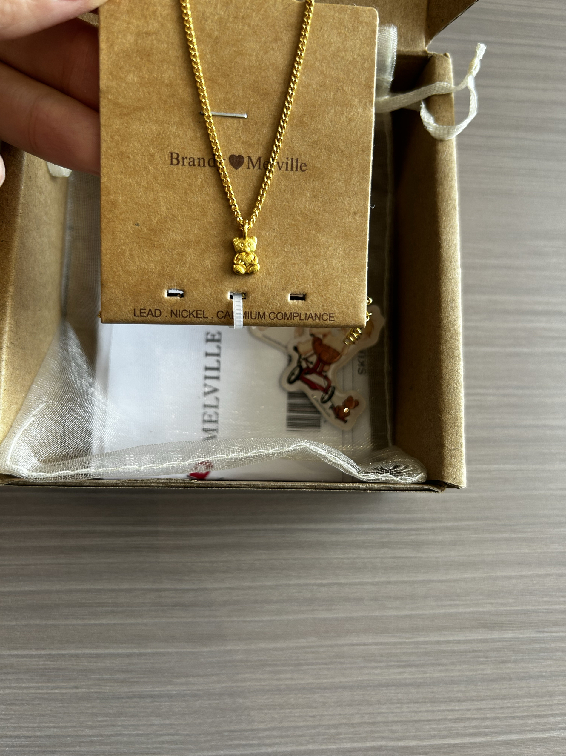 bm项链女新款金色小熊吊坠choker可爱辣妹风颈链靠谱国内代购正品 - 图0