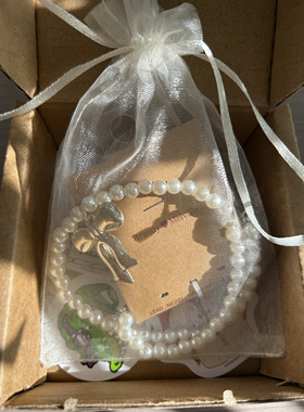 bm珍珠项链女生蝴蝶结吊坠串珠锁骨链国内代购正品brandymelville