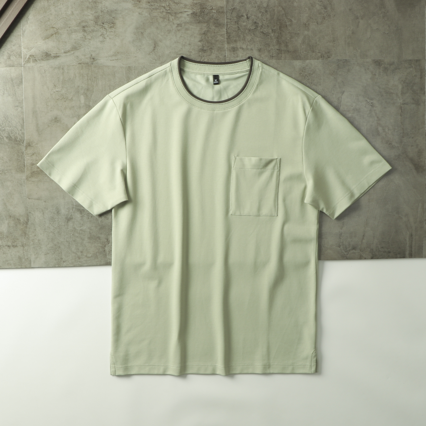 都市通勤系列  3D立裁  夏季男士纯色吸湿透气圆领短袖T恤潮半袖 - 图2