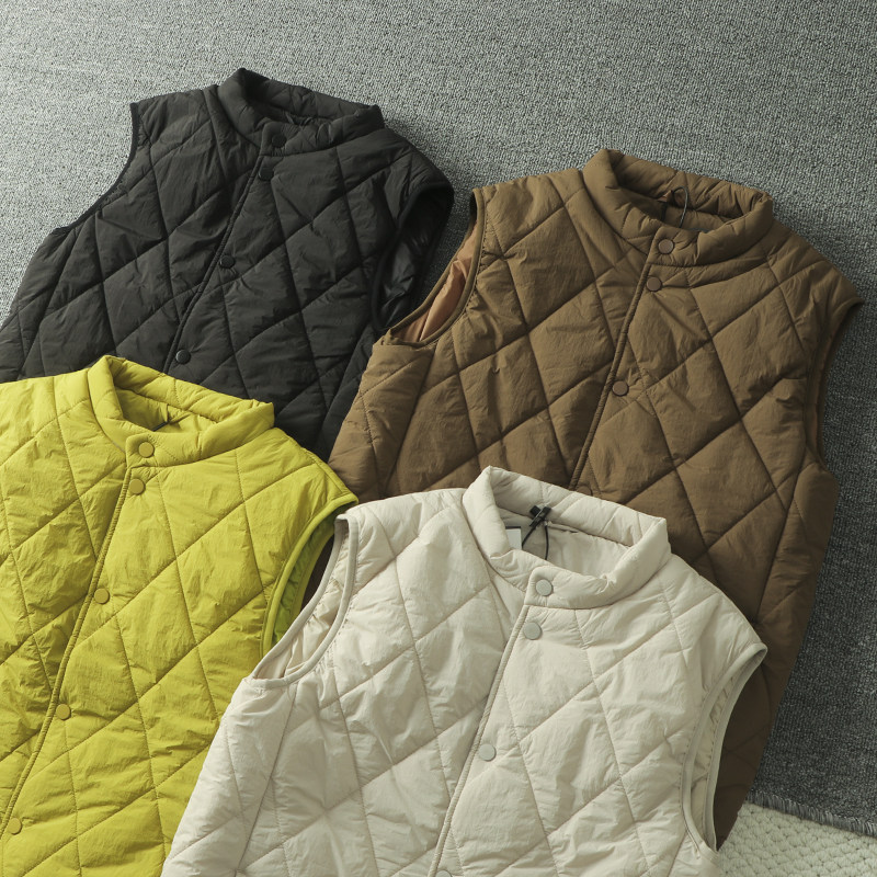 复古日系 ！情侣款 秋冬男女纯色立体绗棉保暖时尚立领有心马甲,淘宝优惠券,粉丝福利购,淘宝优惠卷