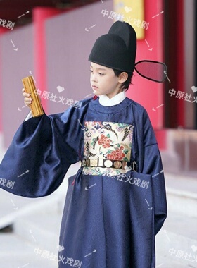 儿童明制汉服帽子明式风黑色官帽男圆领袍古装帽子拍照写真