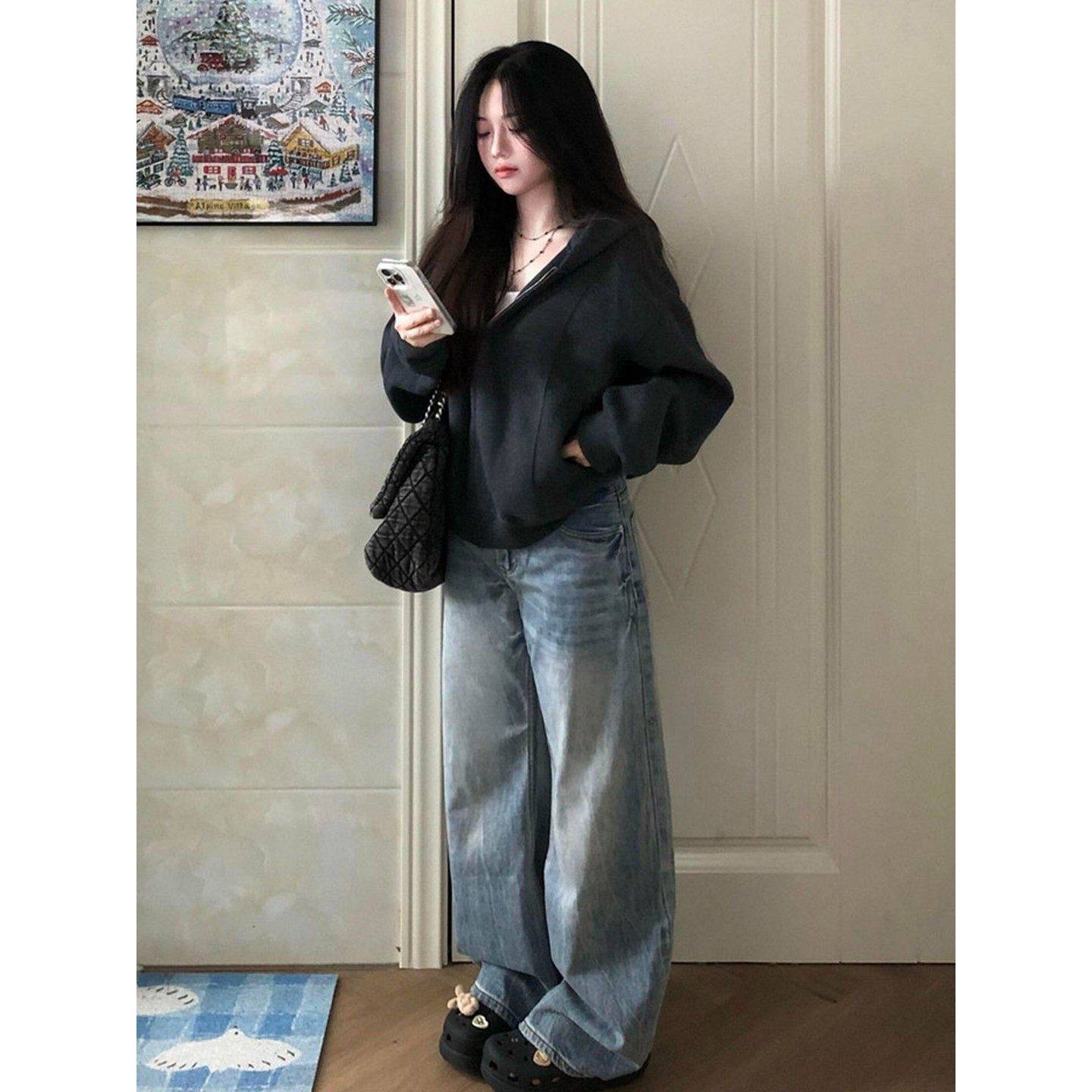 大码胖mm美式复古连帽卫衣外套女春季新款宽松显瘦气质开衫上衣潮,淘宝优惠券,粉丝福利购,淘宝优惠卷