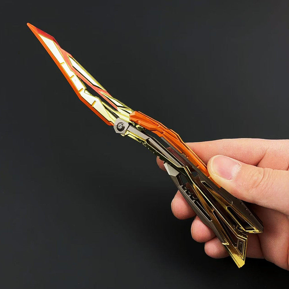 穿越火线cf周边炽芒蝶刃蝴蝶可折叠合金模型金属摆件同款实物玩具