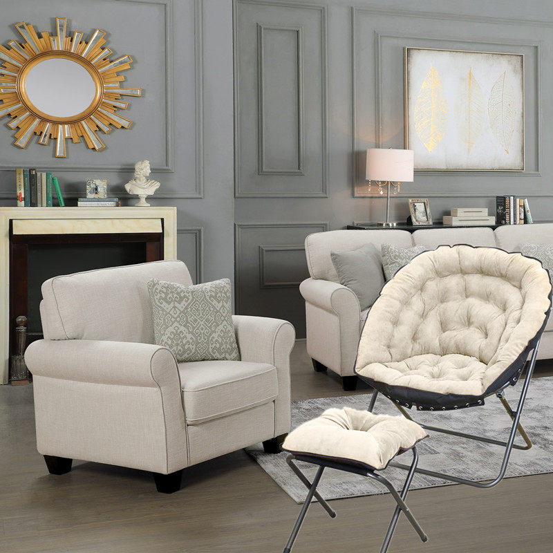 折叠椅午休床懒人沙发椅子家用宿舍靠背休闲卧室布艺女生寝室凳子,淘宝优惠券,粉丝福利购,淘宝优惠卷