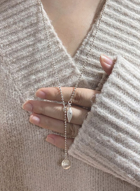 小红书爆款拉丝星芒小银珠项链女古法重工爆闪点钻精致圆球毛衣