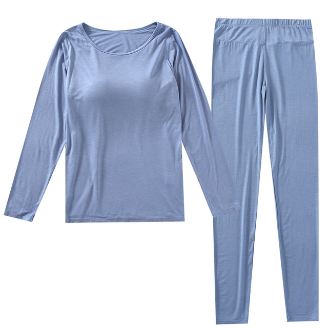 ຊຸດຊັ້ນໃນແບບ Modal ທີ່ມີແຂນຍາວ padded ແລະຄໍຮອບ