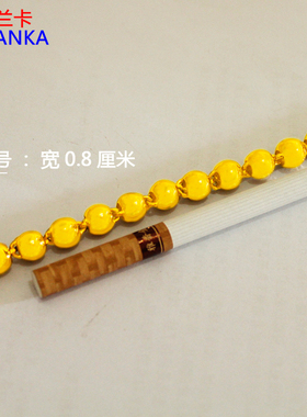 镀金项链男士实心圆珠链镀沙金链子大气情侣款时尚女生锁骨链