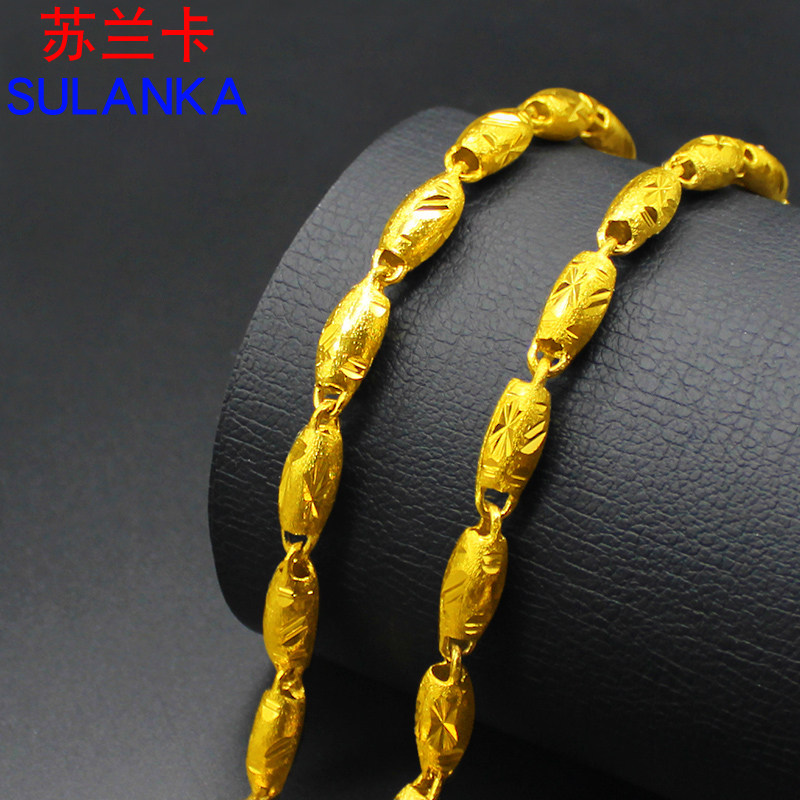 镀金项链男 镂空镀沙金链子粗空心仿金颈饰 婚庆结婚首饰品送男友,淘宝优惠券,粉丝福利购,淘宝优惠卷