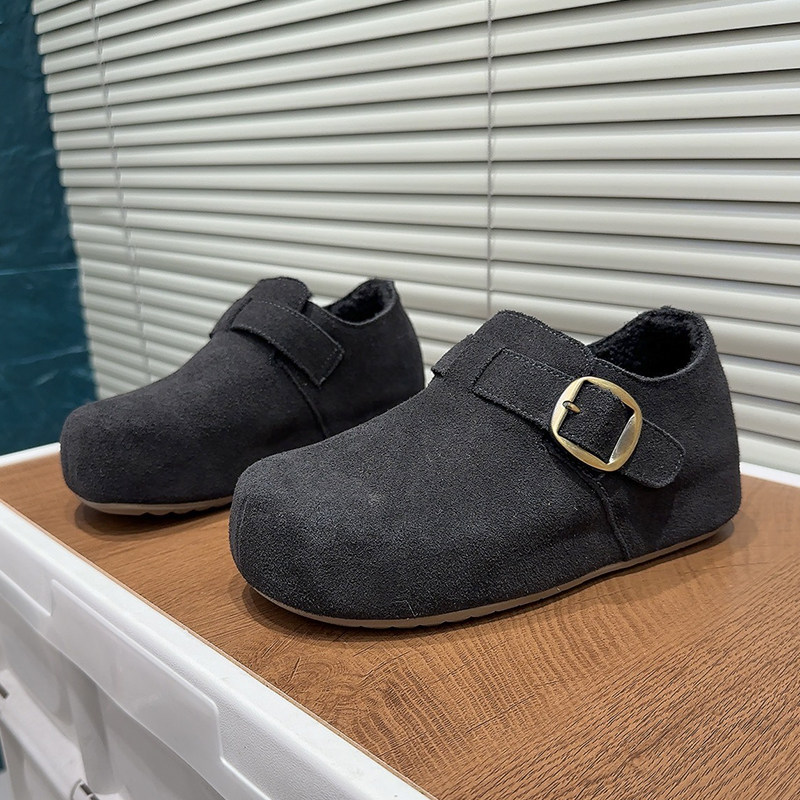 欧货磨砂皮全包勃肯鞋女2025秋冬加绒保暖懒人一脚蹬皮带扣休闲鞋,淘宝优惠券,粉丝福利购,淘宝优惠卷