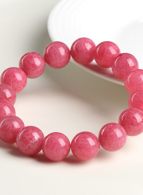 天然蔷薇石手链 蔷薇辉圆珠时尚手链