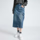 Pocket denim skirt and A-line mid-length dress