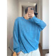 Dannyandzee spring and summer retro loose three-dimensional letter hook pattern stacked semi-transparent hollow thin sweater for men