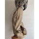 Dannyandzee spring retro tiger pattern webbing loose thickened brown warm woolen material scimitar pants men's trousers