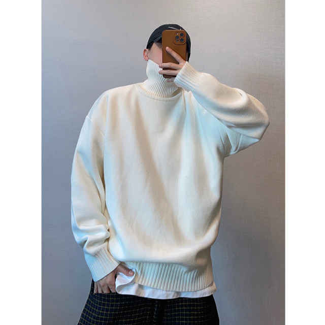 Thick fleece warm turtleneck sweater