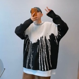 Зимний ретро трикотажный брендовый свитер для влюбленных, оверсайз, круглый воротник