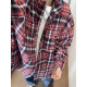 Dannyandzee spring retro all-match loose red and blue large plaid exaggerated stand collar zipper jacket for men