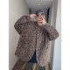 Dannyandzee spring retro cashew flower turquoise buckle contrast jacquard collarless woolen jacket for men