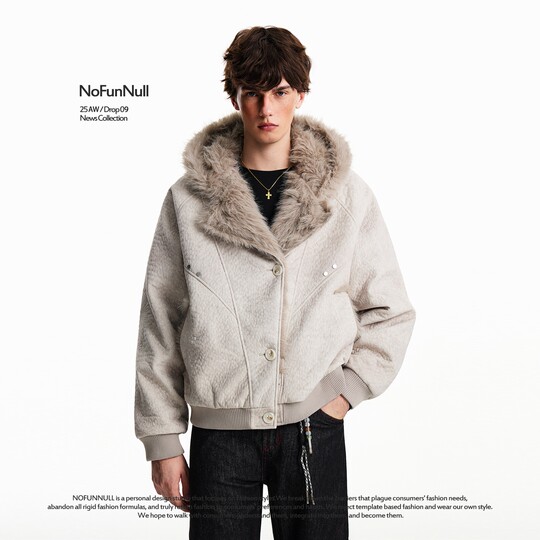 NOFUNNULL Cloud Velvet Short Mountain Carving Cotton Clothes