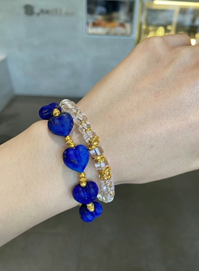 天然青金石手链女款单圈时尚百搭饰品礼物送女友闺蜜生日礼物