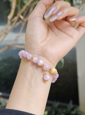 天然紫锂辉手链女款单圈手串送女友闺蜜生日礼物