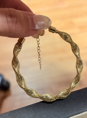 意大利花生网手链金属呈现的空气感925银镀金