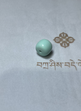 天然原矿绿松石桶珠 桶珠 腰珠 顶珠 配珠