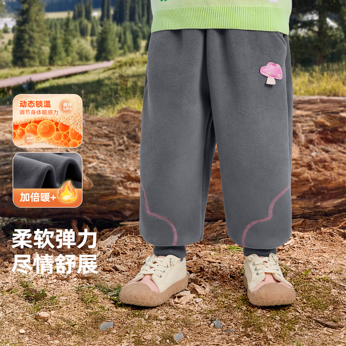 女童裤子秋冬宝宝加绒裤冬季运动裤加厚新款婴儿大屁屁裤儿童童装