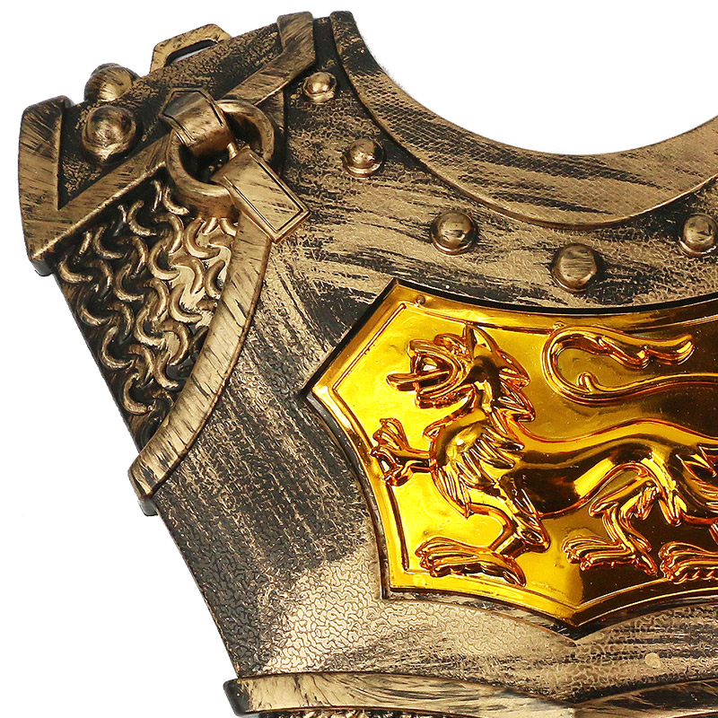 儿童玩具罗马勇士盔甲铠甲可穿兵器盾牌仿真武士武器刀剑斧子面具 - 图3