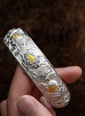 白州造物嵌金牡丹手镯定制