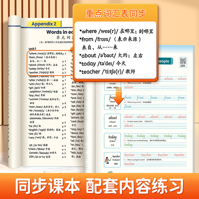 2025新版人教版PEP国标体3-6年级英语练字帖英语练字通三四五六年级上册下册英语课本教材同步字帖小学生专用每日一练儿童练字本