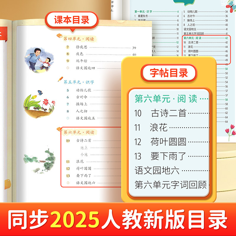 2025新版!人教版一二三四五六年级下册语文练字帖课本同步赠默写本小学生专用每日一练语文楷书字帖视频教硬笔书法练字本漂亮汉字