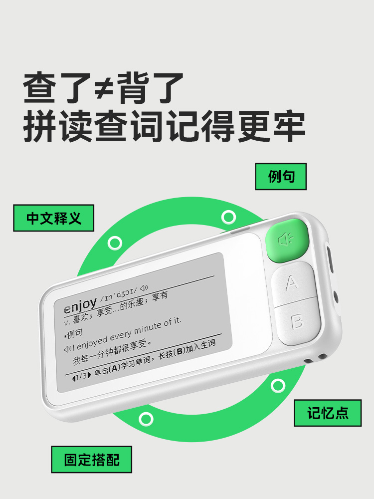 科大讯飞E听说单词通 讯飞E100单词机真人发音单词卡背单词墨水屏 - 图1